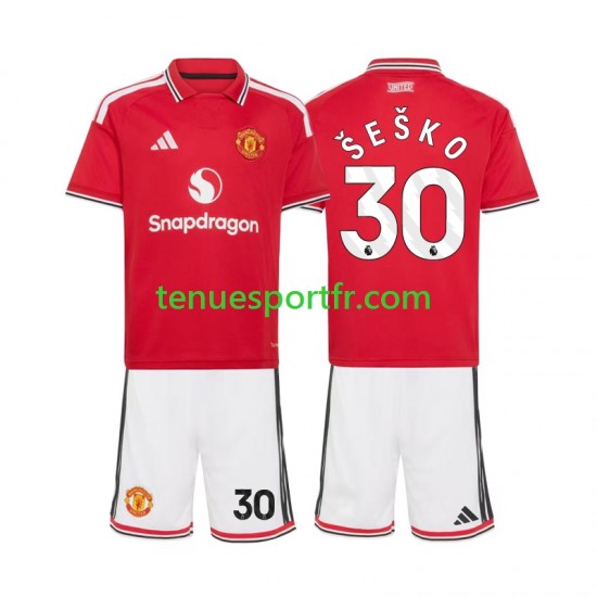 Kit Enfant Maillot Domicile Manchester United Benjamin Sesko 30 2026-2027 à Manches Courtes