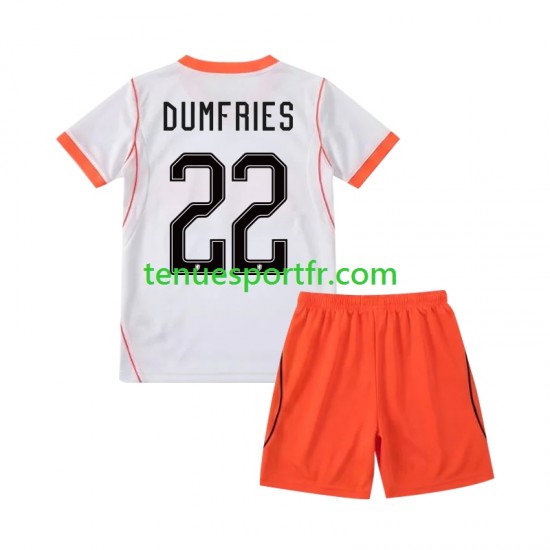 Kit Enfant Maillot Extérieur Pays-Bas Denzel Dumfries 22 World Cup 2026 à Manches Courtes