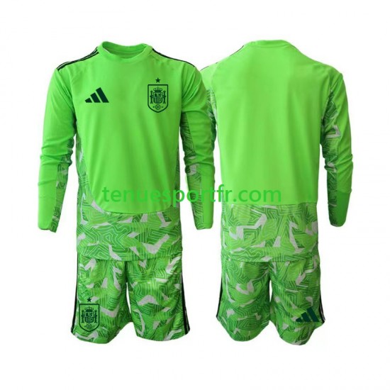 Kit Enfant Maillot Espagne Gardien 6th Green color World Cup 2026 à Manches Longues
