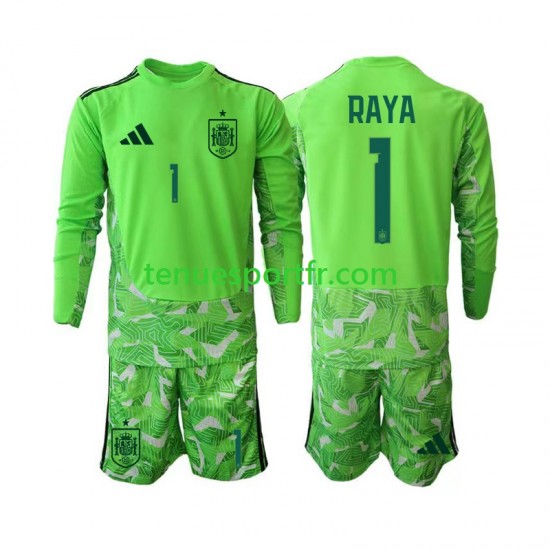 Kit Enfant Maillot Espagne Gardien David Raya 1 6th Green color World Cup 2026 à Manches Longues