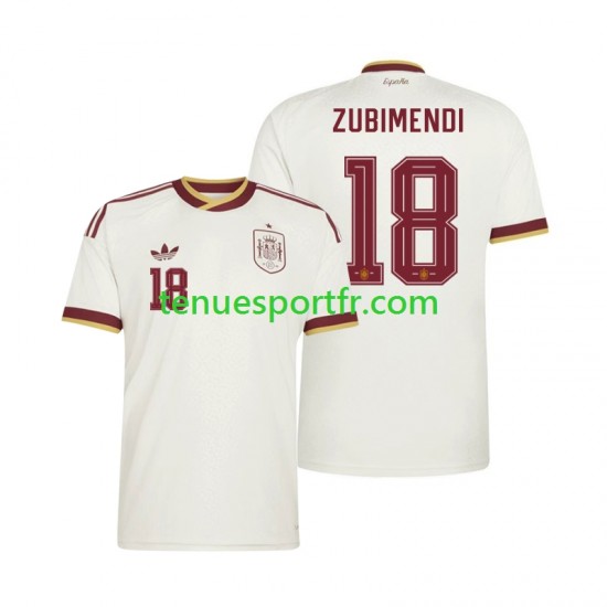 Homme Maillot Extérieur Espagne Martin Zubimendi 18 World Cup 2026 à Manches Courtes
