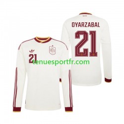 Homme Maillot Extérieur Espagne Mikel Oyarzabal 21 World Cup 2026 à Manches Longues