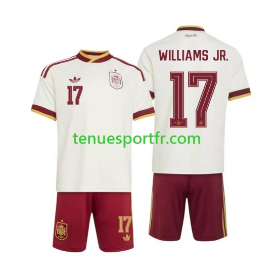 Kit Enfant Maillot Extérieur Espagne Nico Williams 17 World Cup 2026 à Manches Courtes
