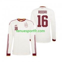 Homme Maillot Extérieur Espagne Rodri 16 World Cup 2026 à Manches Longues