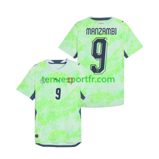 Homme Maillot Extérieur Suisse Johan Manzambi 9 World Cup 2026 à Manches Courtes