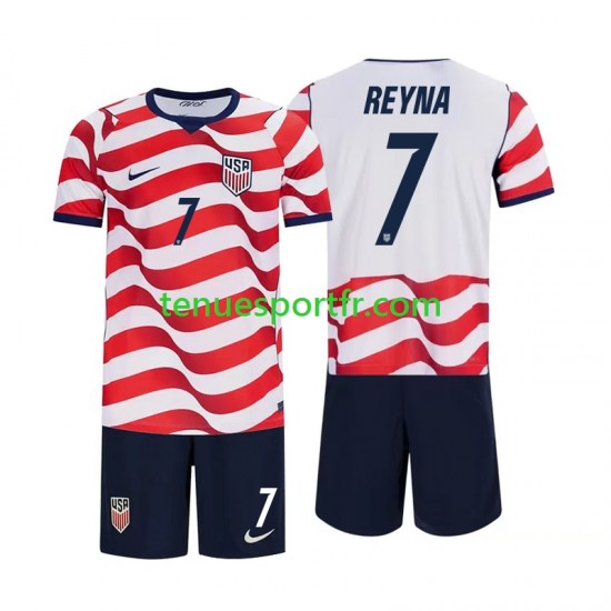 Kit Enfant Maillot Domicile États-Unis Giovanni Reyna 7 World Cup 2026 à Manches Courtes
