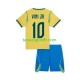 Kit Enfant Maillot Domicile Brésil Vinicius Junior 10 World Cup 2026 à Manches Courtes
