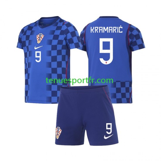Kit Enfant Maillot Extérieur Croatie Andrej Kramaric 9 World Cup 2026 à Manches Courtes