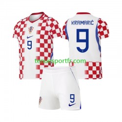 Kit Enfant Maillot Domicile Croatie Andrej Kramaric 9 World Cup 2026 à Manches Courtes
