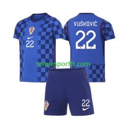 Kit Enfant Maillot Extérieur Croatie Luka Vuskovic 22 World Cup 2026 à Manches Courtes