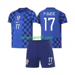 Kit Enfant Maillot Extérieur Croatie Petar Sucic 17 World Cup 2026 à Manches Courtes