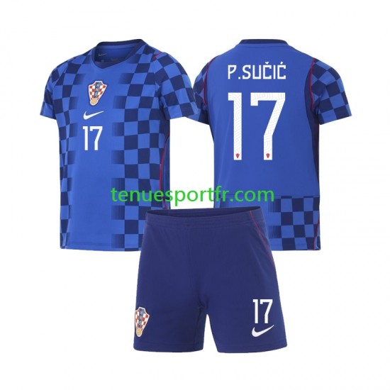 Kit Enfant Maillot Extérieur Croatie Petar Sucic 17 World Cup 2026 à Manches Courtes