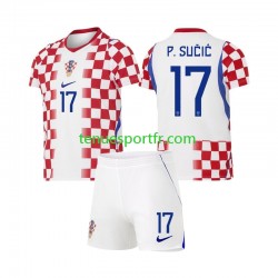 Kit Enfant Maillot Domicile Croatie Petar Sucic 17 World Cup 2026 à Manches Courtes