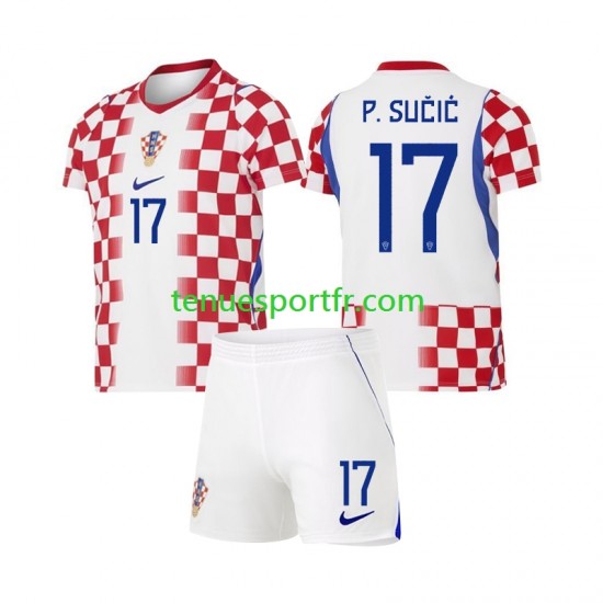 Kit Enfant Maillot Domicile Croatie Petar Sucic 17 World Cup 2026 à Manches Courtes