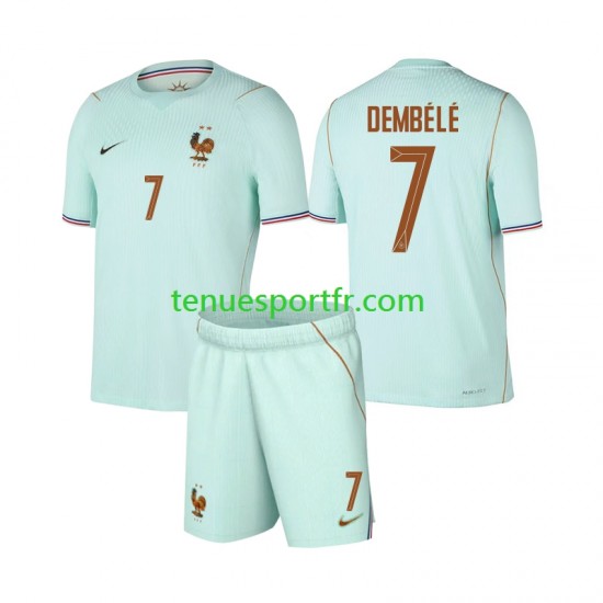 Kit Enfant Maillot Extérieur France Ousmane Dembele 7 World Cup 2026 à Manches Courtes
