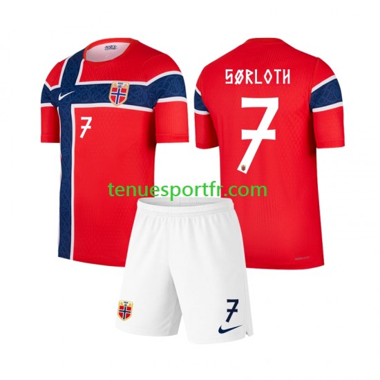 Kit Enfant Maillot Domicile Norvège Alexander Sorloth 7 World Cup 2026 à Manches Courtes