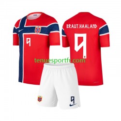 Kit Enfant Maillot Domicile Norvège Erling Haaland 9 World Cup 2026 à Manches Courtes