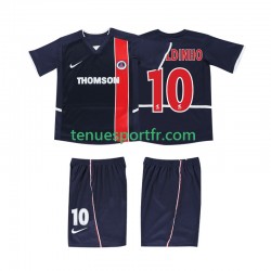 Kit Enfant Maillot Retro Domicile AC Milan RONALDINHO 10 2002 2003 à Manches Courtes