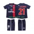 Kit Enfant Maillot Retro Domicile AC Milan RONALDINHO 21 2001 2002 à Manches Courtes