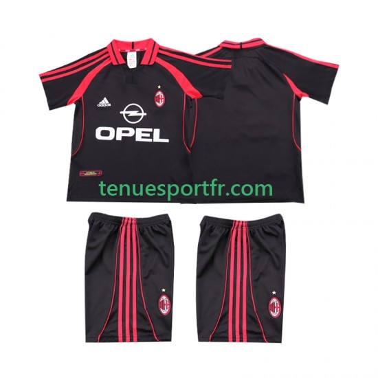 Kit Enfant Maillot Retro Troisième AC Milan 2000 2001 à Manches Courtes