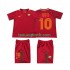 Kit Enfant Maillot Retro Domicile AS Rome Totti 10 2017-2018 à Manches Courtes