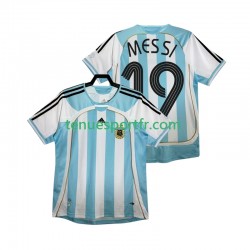 Homme Maillot Retro Domicile Argentine MESSI 19 2006 à Manches Courtes