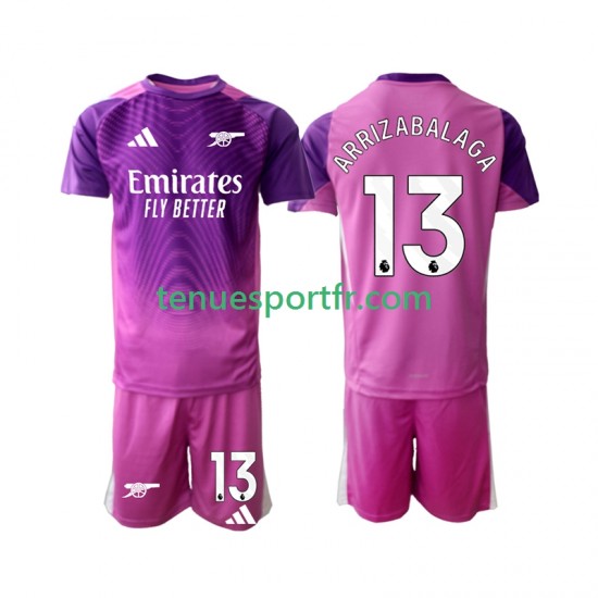 Kit Enfant Maillot Troisième Arsenal Gardien Kepa Arrizabalaga 13 2025-2026 à Manches Courtes