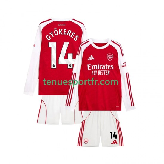 Kit Enfant Maillot Domicile Arsenal Viktor Gyokeres 14 2025-2026 à Manches Longues
