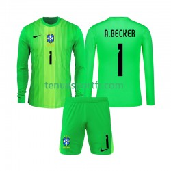 Kit Enfant Maillot Domicile Brésil Gardien Alisson Becker 1 2026 à Manches Longues