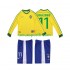 Kit Enfant Maillot Retro Domicile Brésil RONALDINHO 11 1998 à Manches Longues