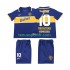 Kit Enfant Maillot Retro Domicile CA Boca Juniors MARADONA 10 1996 1997 à Manches Courtes