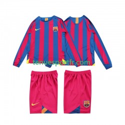 Kit Enfant Maillot Retro Domicile FC Barcelone 2005 2006 à Manches Longues