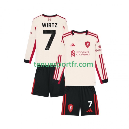 Kit Enfant Maillot Extérieur Liverpool Florian Wirtz 7 2025-2026 à Manches Longues