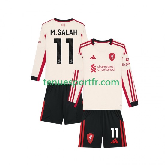 Kit Enfant Maillot Extérieur Liverpool Mohamed Salah 11 2025-2026 à Manches Longues
