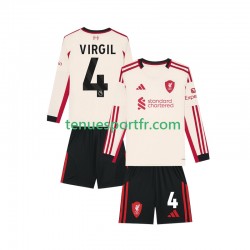 Kit Enfant Maillot Extérieur Liverpool Virgil van Dijk 4 2025-2026 à Manches Longues