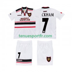 Kit Enfant Maillot Retro Extérieur Manchester United BECKHAM 7 1998 à Manches Courtes