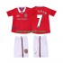 Kit Enfant Maillot Retro Domicile Manchester United BECKHAM 7 1999 2000 à Manches Courtes