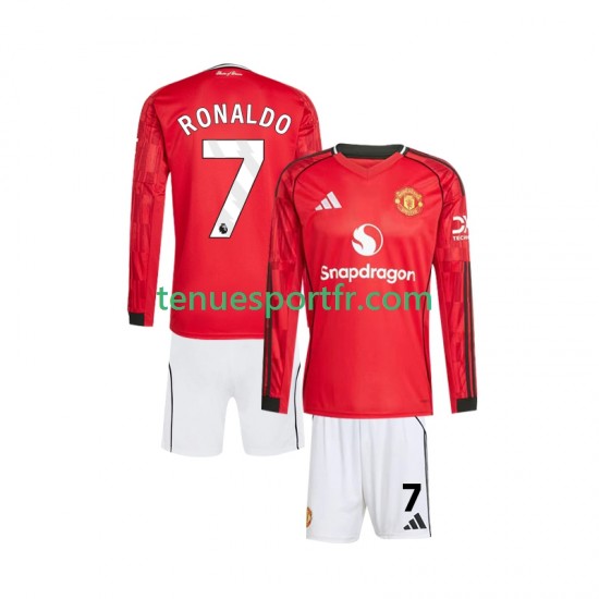 Kit Enfant Maillot Domicile Manchester United Cristiano Ronaldo 7 2025-2026 à Manches Longues