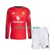 Kit Enfant Maillot Domicile Manchester United 2025-2026 à Manches Longues