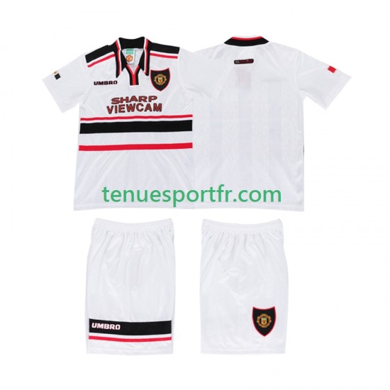 Kit Enfant Maillot Retro Extérieur Manchester United 1998 à Manches Courtes