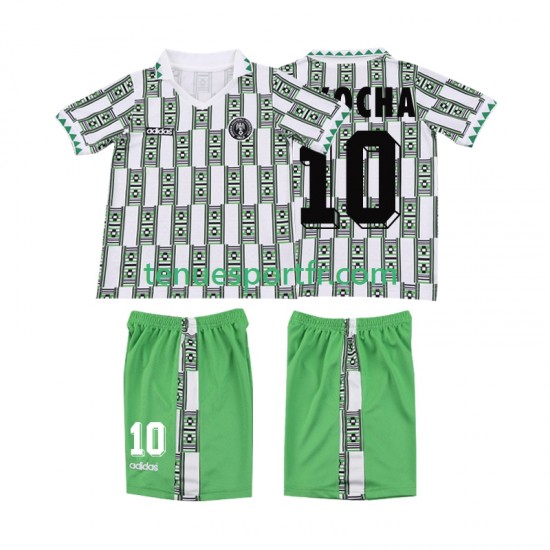 Kit Enfant Maillot Retro Extérieur Nigeria OKOCHA 10 1994 à Manches Courtes