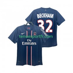 Homme Maillot Retro Domicile Paris Saint-Germain BECKHAM 32 2012 2013 à Manches Courtes