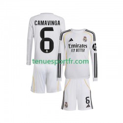 Kit Enfant Maillot Domicile Real Madrid Camavinga 6 2025-2026 à Manches Longues