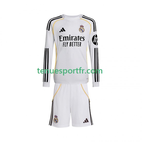 Kit Enfant Maillot Domicile Real Madrid 2025-2026 à Manches Longues