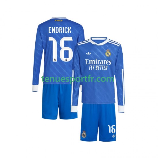 Kit Enfant Maillot Troisième Real Madrid Endrick 16 2025-2026 à Manches Longues