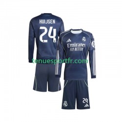 Kit Enfant Maillot Extérieur Real Madrid Huijsen 24 2025-2026 à Manches Longues