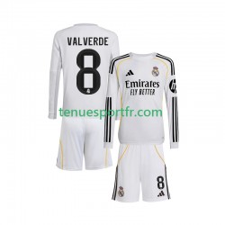Kit Enfant Maillot Domicile Real Madrid Valverde 8 2025-2026 à Manches Longues
