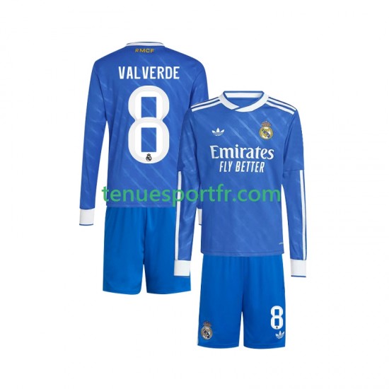 Kit Enfant Maillot Troisième Real Madrid Valverde 8 2025-2026 à Manches Longues