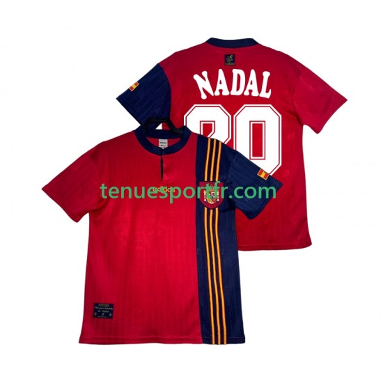 Homme Maillot Retro Domicile Espagne NADAL 20 1996 à Manches Courtes