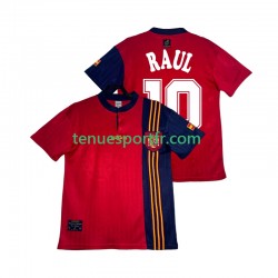 Homme Maillot Retro Domicile Espagne RAUL 10 1996 à Manches Courtes
